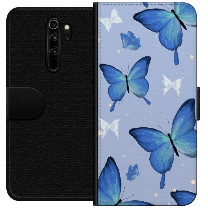 Portemonnee-hoesje voor Xiaomi Redmi Note 8 Pro met Blauwe vlinders ontwerp in de groep SMARTPHONE & TABLETS / Mobielbescherming / Xiaomi bij TP E-commerce Nordic AB (A66507)