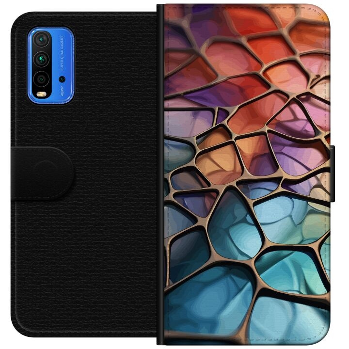 Portemonnee-hoesje voor Xiaomi Redmi Note 9 4G met Metallic patroon ontwerp in de groep SMARTPHONE & TABLETS / Mobielbescherming / Xiaomi bij TP E-commerce Nordic AB (A66609)