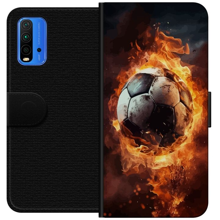 Portemonnee-hoesje voor Xiaomi Redmi Note 9 4G met Voetbal ontwerp in de groep SMARTPHONE & TABLETS / Mobielbescherming / Xiaomi bij TP E-commerce Nordic AB (A66620)