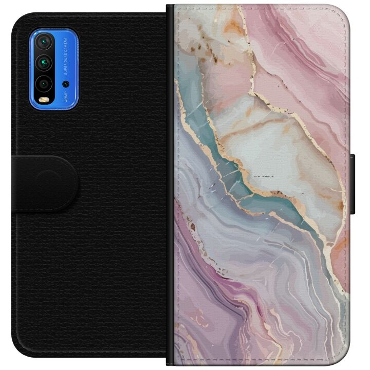 Portemonnee-hoesje voor Xiaomi Redmi Note 9 4G met Marmer ontwerp in de groep SMARTPHONE & TABLETS / Mobielbescherming / Xiaomi bij TP E-commerce Nordic AB (A66621)