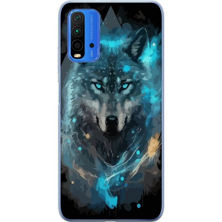 Mobiele hoes voor Xiaomi Redmi Note 9 4G met Wolf ontwerp in de groep SMARTPHONE & TABLETS / Mobielbescherming / Xiaomi bij TP E-commerce Nordic AB (A66631)