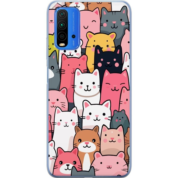 Mobiele hoes voor Xiaomi Redmi Note 9 4G met Kattenpatroon ontwerp in de groep SMARTPHONE & TABLETS / Mobielbescherming / Xiaomi bij TP E-commerce Nordic AB (A66634)