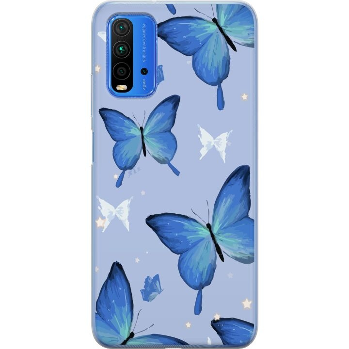 Mobiele hoes voor Xiaomi Redmi Note 9 4G met Blauwe vlinders ontwerp in de groep SMARTPHONE & TABLETS / Mobielbescherming / Xiaomi bij TP E-commerce Nordic AB (A66642)