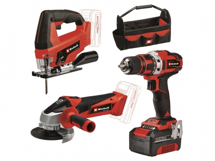 Einhell TE-TK 18/3 Li verktygssats med 4 delar 18V 1X4,0Ah in de groep HUISHOUDEN & TUIN / Gereedschap / Boormachines bij TP E-commerce Nordic AB (A66854)