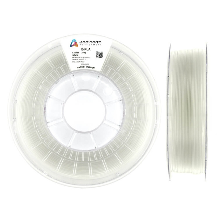 ADDNORTH E-PLA 1.75mm 750g Natural in de groep COMPUTERS & RANDAPPARATUUR / Printers & Accessoires / Printers / 3D-printer en Accessoires / Tillbehör bij TP E-commerce Nordic AB (C00100)