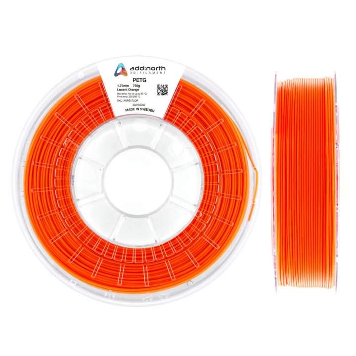 ADDNORTH PETG 1.75mm 750g Lucent Orange in de groep COMPUTERS & RANDAPPARATUUR / Printers & Accessoires / Printers / 3D-printer en Accessoires / Tillbehör bij TP E-commerce Nordic AB (C00118)