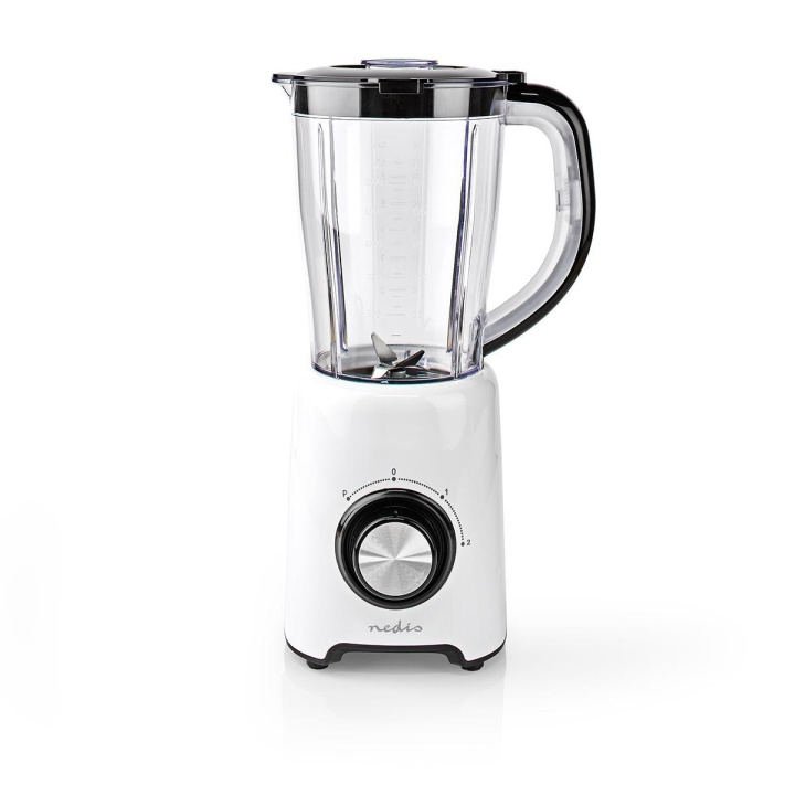 Nedis Blender | 800 W | 1.5 l | Kunststof | 2-Snelheden | Wit / Zwart in de groep HUISHOUDEN & TUIN / Huishoudelijke apparaten / Keukentools & -apparatuur / Mixers & Blenders bij TP E-commerce Nordic AB (C04808)