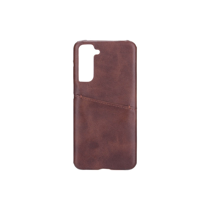 Mobile Cover Brown with Cardpocket Samsung S21FE in de groep SMARTPHONE & TABLETS / Mobielbescherming / Samsung bij TP E-commerce Nordic AB (C12175)