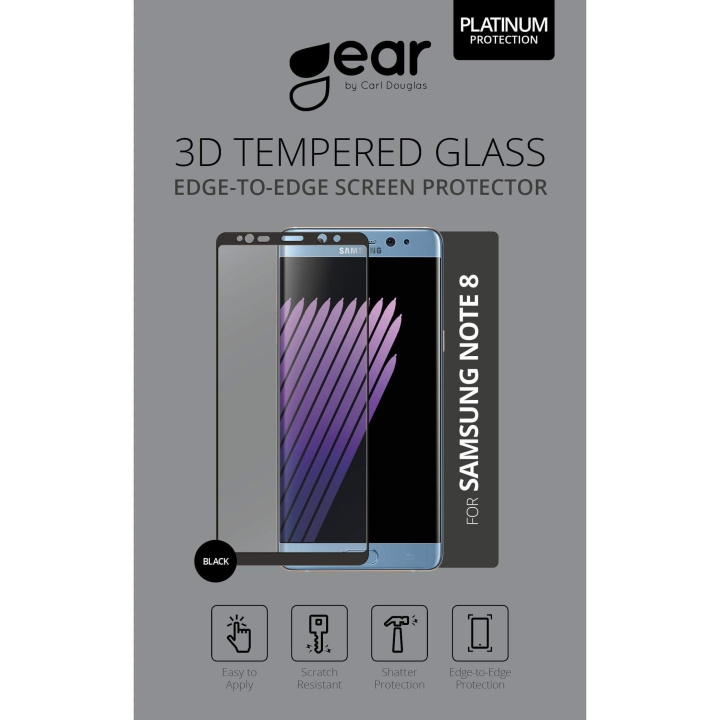 Glass Prot. 3D Samsung Note 8 Edge to Edge Black in de groep SMARTPHONE & TABLETS / Mobielbescherming / Samsung bij TP E-commerce Nordic AB (C12398)