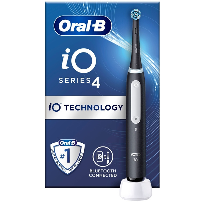 Oral B Eltandborste iO4 Matt Black Wi in de groep BEAUTY & HEALTH / Mondverzorging / Elektrische tandenborstels bij TP E-commerce Nordic AB (C14143)