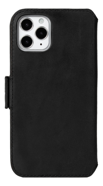 iPhone 12 Pro Max Telefoonhoesje Leer, Zwart in de groep SMARTPHONE & TABLETS / Mobielbescherming / Apple / IPL en laser / Wallet Case bij TP E-commerce Nordic AB (C14209)