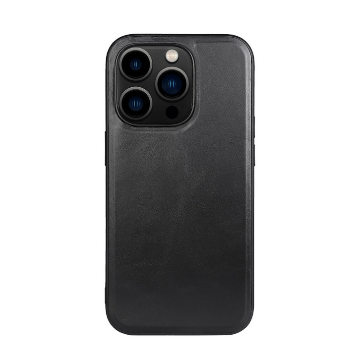 Phone Case Leather MagSeries Black - iPhone 14 Pro in de groep SMARTPHONE & TABLETS / Mobielbescherming / Apple / iPhone 14 bij TP E-commerce Nordic AB (C15699)