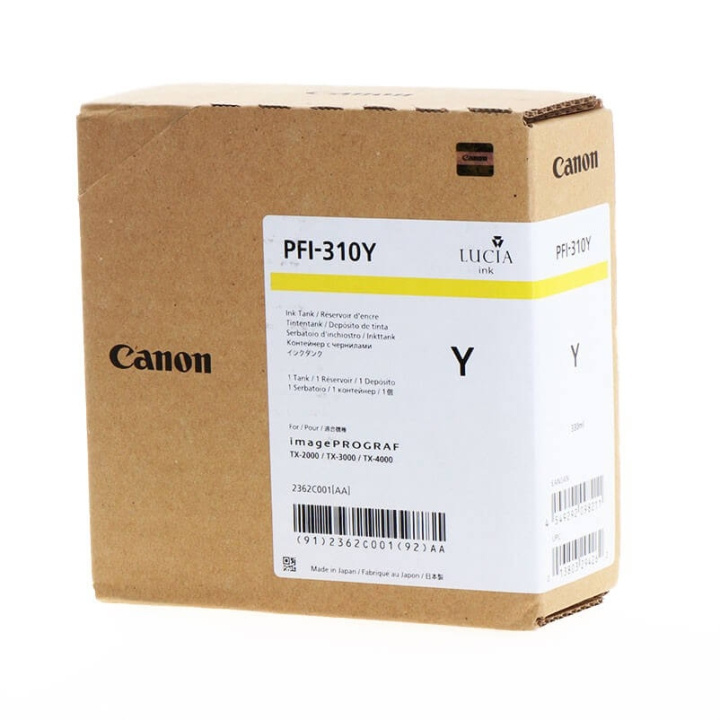 Ink 2362C001 PFI-310 Yellow in de groep COMPUTERS & RANDAPPARATUUR / Printers & Accessoires / Inkt & Toner / Inktpatronen / Canon bij TP E-commerce Nordic AB (C16023)