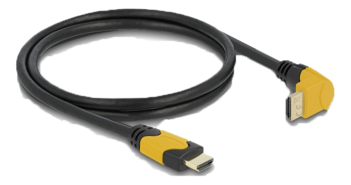 Delock High Speed HDMI cable male-male 90° up 48 Gbps 8K 60 Hz 1 m in de groep HOME ELECTRONICS / Kabels & Adapters / HDMI / Kabels bij TP E-commerce Nordic AB (C17500)