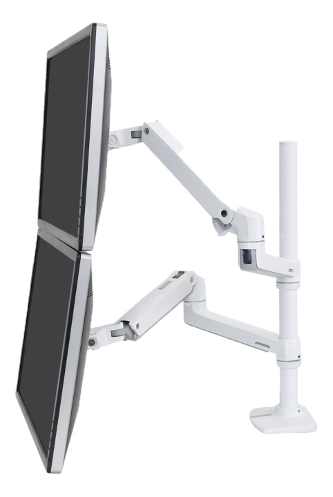 Ergotron LX Dual Stacking Arm, Tall Pole, white/grey in de groep COMPUTERS & RANDAPPARATUUR / Computermonitor / Monitorarmen & steunen bij TP E-commerce Nordic AB (C17640)