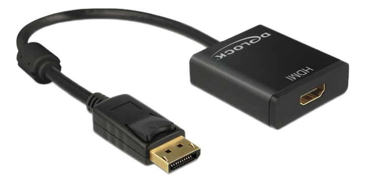 Delock Adapter Displayport 1.2 hane till HDMI hona, 4K, aktiv, svart in de groep COMPUTERS & RANDAPPARATUUR / Computerkabels / DisplayPort / Adapters bij TP E-commerce Nordic AB (C17648)