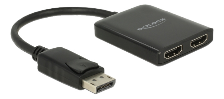 Delock DisplayPort 1.2 Splitter 1 x DisplayPort in > 2 x HDMI out 4K 30 Hz, svart in de groep COMPUTERS & RANDAPPARATUUR / Computerkabels / DisplayPort / Adapters bij TP E-commerce Nordic AB (C17693)