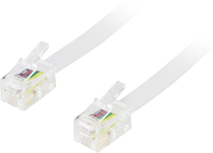 DELTACO modularkablage 4P4C(RJ9/RJ10/RJ22) 1,5m, vit in de groep HOME ELECTRONICS / Kabels & Adapters / Telefoonkabels & Adapters bij TP E-commerce Nordic AB (C17735)