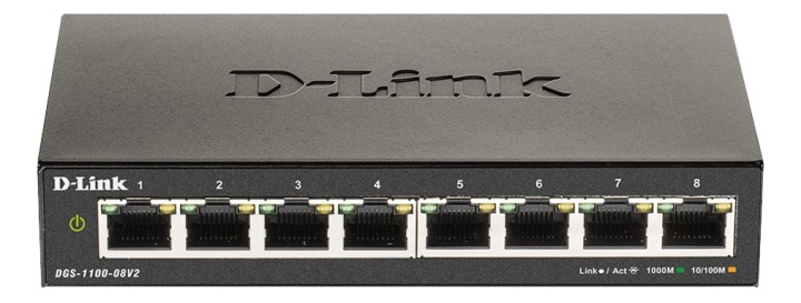 D-Link 8-Port Gigabit Smart Managed Switch, Fanless in de groep COMPUTERS & RANDAPPARATUUR / Netwerk / Schakelaars / 10/100/1000Mbps bij TP E-commerce Nordic AB (C17784)