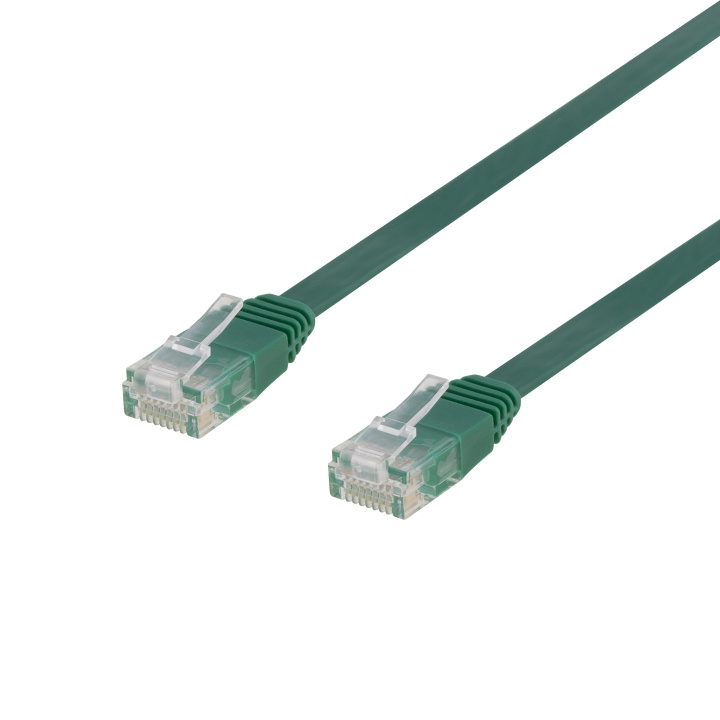 DELTACO U/UTP Cat6 patchkabel, flat, 0,3m, 250MHz, grön in de groep COMPUTERS & RANDAPPARATUUR / Computerkabels / Netwerkkabels / Cat6 bij TP E-commerce Nordic AB (C18142)