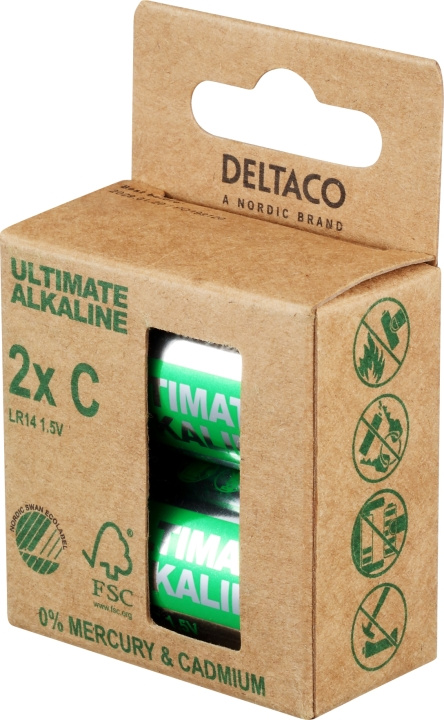 DELTACO Ultimate Alkaline C-batteri, 2-pack in de groep HOME ELECTRONICS / Batterijen & Opladers / Batterijen / Overigen bij TP E-commerce Nordic AB (C18279)