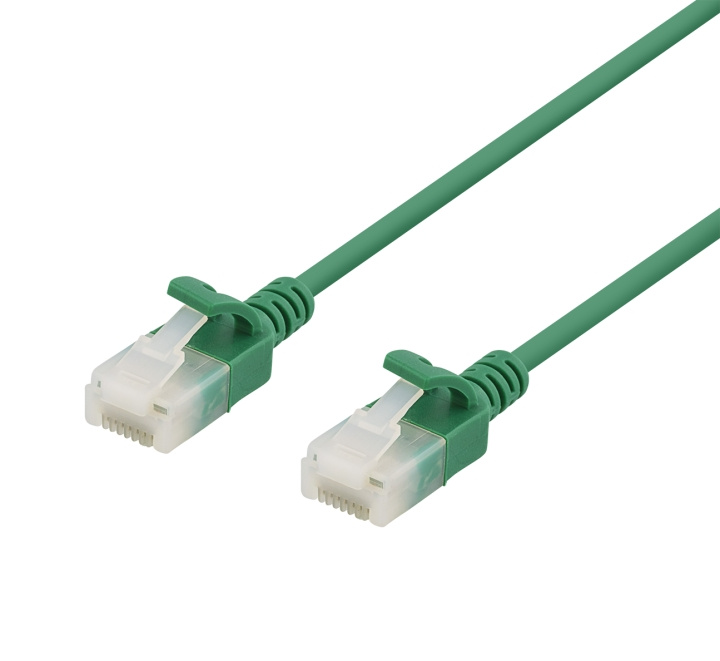 DELTACO U/UTP Cat6a patchkabel, slim, 3,5mm i diameter, 2m, grön in de groep COMPUTERS & RANDAPPARATUUR / Computerkabels / Netwerkkabels / Cat6 bij TP E-commerce Nordic AB (C18302)