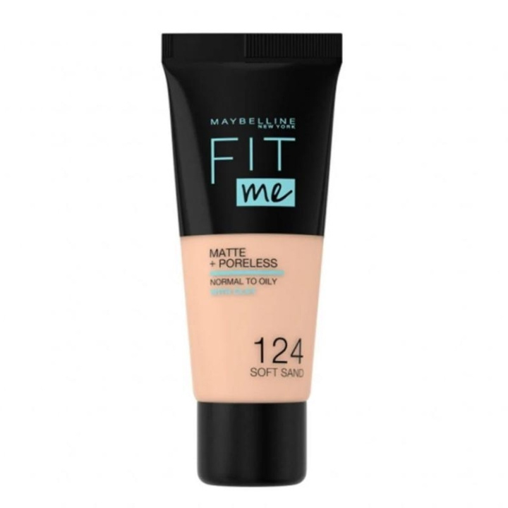 Maybelline Fit Me Matte + Poreless Foundation - 124 Soft Sand in de groep BEAUTY & HEALTH / Makeup / Make-up gezicht / Foundation bij TP E-commerce Nordic AB (C22854)