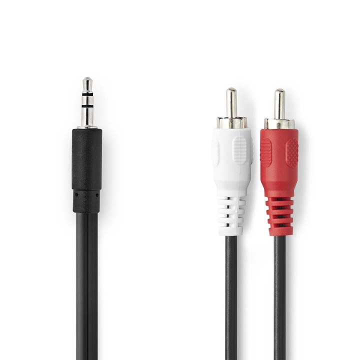 Nedis Stereo-Audiokabel | 3,5 mm Male | 2x RCA Male | Vernikkeld | 2.00 m | Rond | Zwart | Doos in de groep HOME ELECTRONICS / Audio & Beeld / Luidsprekers & accessoires / Accessoires bij TP E-commerce Nordic AB (C23771)