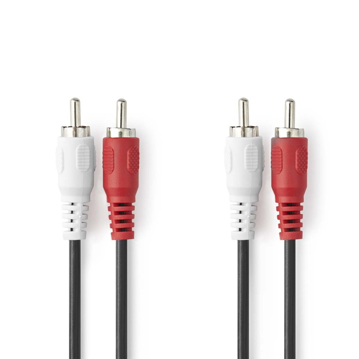 Nedis Stereo-Audiokabel | 2x RCA Male | 2x RCA Male | Vernikkeld | 1.00 m | Rond | Zwart | Doos in de groep HOME ELECTRONICS / Kabels & Adapters / RCA / Kabels bij TP E-commerce Nordic AB (C23776)