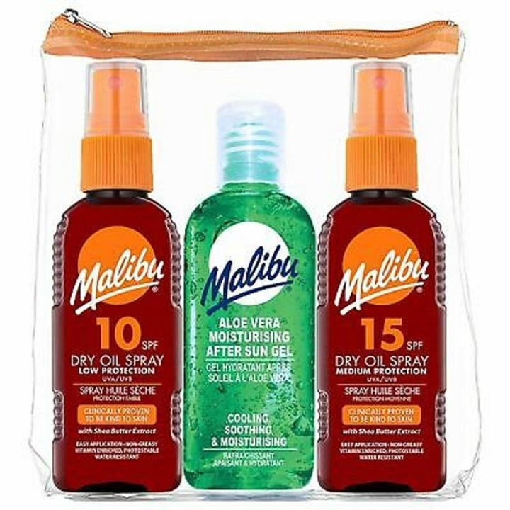 Malibu Dry Oil SPF10 & SPF15 + After Sun 3-pack in de groep BEAUTY & HEALTH / Huidsverzorging / Zonnebank / Zonnebescherming bij TP E-commerce Nordic AB (C25255)