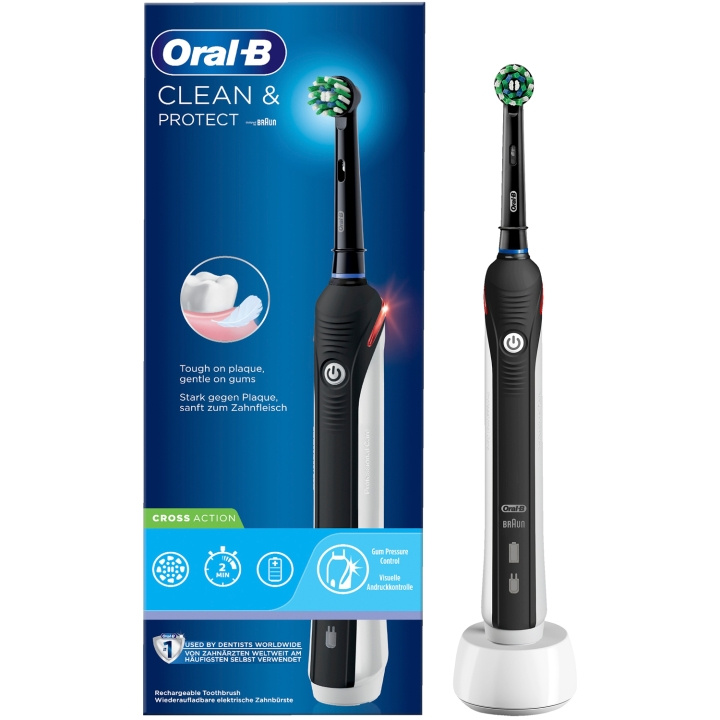 Oral B Eltandborste Clean & Protect Pro 2 - Black in de groep BEAUTY & HEALTH / Mondverzorging / Elektrische tandenborstels bij TP E-commerce Nordic AB (C25263)