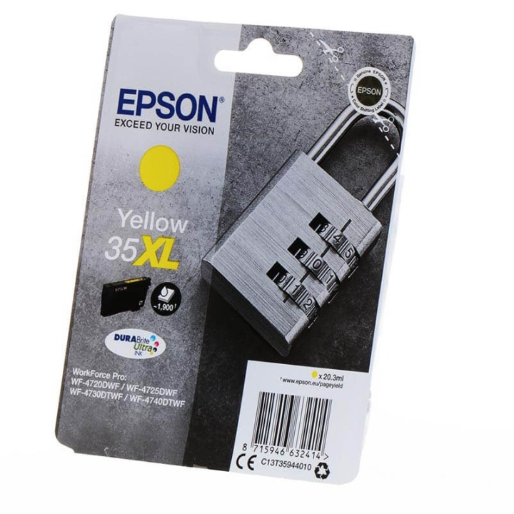 Ink C13T35944010 35XL Yellow, Padlock in de groep COMPUTERS & RANDAPPARATUUR / Printers & Accessoires / Inkt & Toner / Inktpatronen / Epson bij TP E-commerce Nordic AB (C26840)