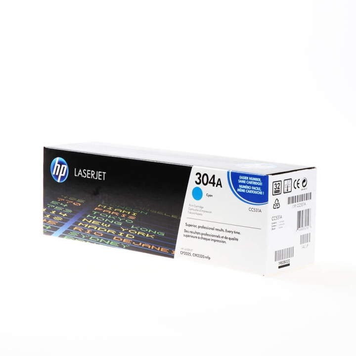 Toner CC531A 304A Cyan in de groep COMPUTERS & RANDAPPARATUUR / Printers & Accessoires / Inkt & Toner / Toner / HP bij TP E-commerce Nordic AB (C27096)