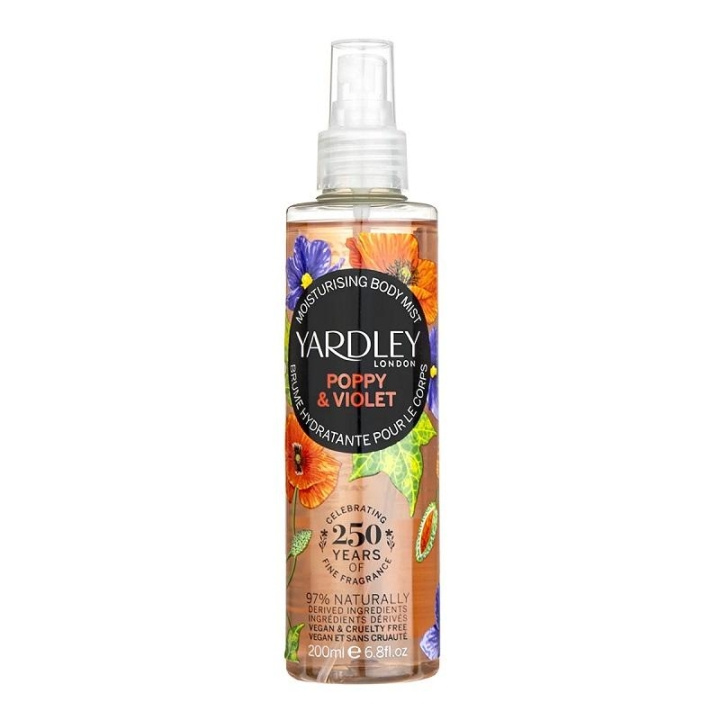 Yardley Body Mist Poppy & Violet 200ml in de groep BEAUTY & HEALTH / Huidsverzorging / Lichaamsverzorging / Body mist bij TP E-commerce Nordic AB (C29214)