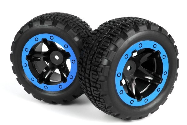 BLACKZON Slyder ST Wheels/Tires Assembled (Black/Blue) in de groep SPEELGOED, KINDER- & BABYPRODUCTEN / Op afstand bestuurbaar / Reserveonderdelen & Extra accessoires / Blackzon bij TP E-commerce Nordic AB (C30773)