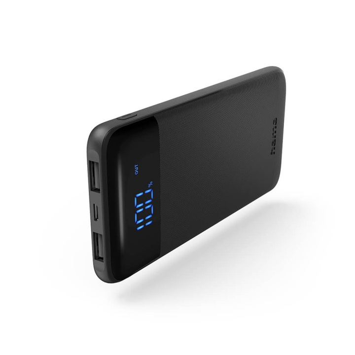 HAMA Powerbank Led 10000mAh Anthracite in de groep SMARTPHONE & TABLETS / Opladers & Kabels / Powerbanks bij TP E-commerce Nordic AB (C30999)