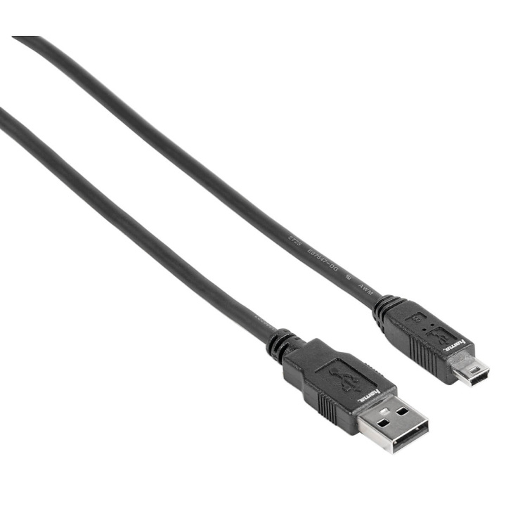 HAMA Kabel USB A-USB B Mini B5-pin Svart 1.8m in de groep COMPUTERS & RANDAPPARATUUR / Computerkabels / USB / USB-A / Kabels bij TP E-commerce Nordic AB (C31154)