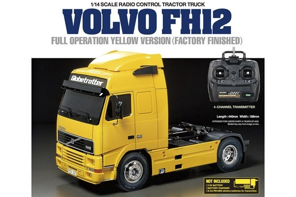 TAMIYA 1:14 R/C Full Option - Volvo FH12 Yellow in de groep SPEELGOED, KINDER- & BABYPRODUCTEN / Op afstand bestuurbaar / Afstand bestuurbare auto\'s bij TP E-commerce Nordic AB (C31492)