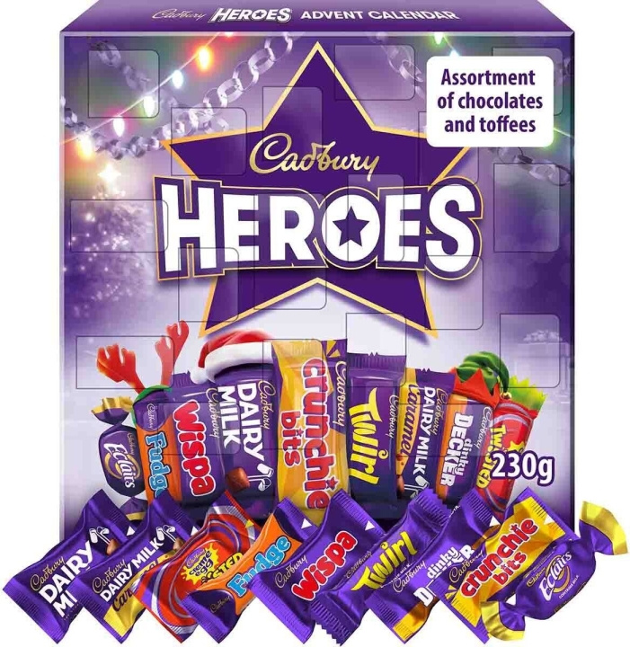 Cadbury Heroes Julkalender 230 g in de groep SPEELGOED, KINDER- & BABYPRODUCTEN / Speelgoed / Adventkalender bij TP E-commerce Nordic AB (C32981)