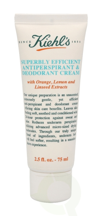 Kiehls Kiehl\'s Superbly Efficient Antiperspirant & Deodorant Cream 75 ml in de groep BEAUTY & HEALTH / Geuren & Parfum / Deodorant / Deodorant voor mannen bij TP E-commerce Nordic AB (C37856)