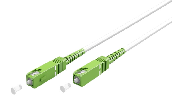 Goobay Glasvezelkabel (FTTH), Singlemode (OS2) White, wit (Simplex), 2 m optische vezel, SC-APC (8°) stekker > SC-APC (8°) stekker, halogeenvrije kabelmantel (LSZH) in de groep COMPUTERS & RANDAPPARATUUR / Computerkabels / Netwerkkabels / Glasvezelbekabeling bij TP E-commerce Nordic AB (C39074)