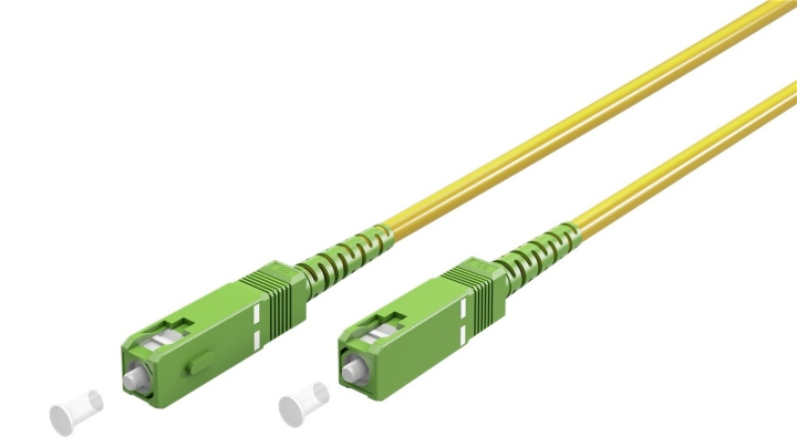 Goobay Glasvezelkabel (FTTH), Singlemode (OS2) Yellow, geel (Simplex), 25 m optische vezel, SC-APC (8°) stekker > SC-APC (8°) stekker, halogeenvrije kabelmantel (LSZH) in de groep COMPUTERS & RANDAPPARATUUR / Computerkabels / Netwerkkabels / Glasvezelbekabeling bij TP E-commerce Nordic AB (C39120)