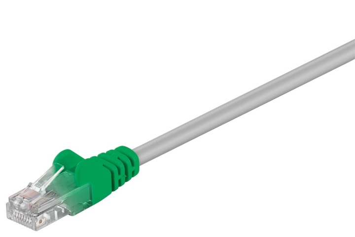 Goobay CAT 5e cross-overkabel, U/UTP, grijs-groen, 0,25 m met koper beklede aluminium geleider (CCA) in de groep COMPUTERS & RANDAPPARATUUR / Computerkabels / Netwerkkabels / Cat5e bij TP E-commerce Nordic AB (C39314)