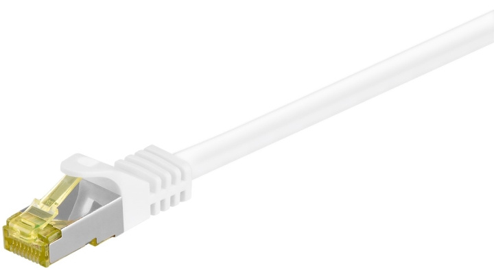 Goobay RJ45 netwerkkabel S/FTP (PiMF), 500 MHz, met CAT 7 ruwe kabel, wit, 0,25 m LSZH halogeenvrije kabelmantel, koper, RJ45-connector (CAT 6A) in de groep COMPUTERS & RANDAPPARATUUR / Computerkabels / Netwerkkabels / Cat7 bij TP E-commerce Nordic AB (C39429)