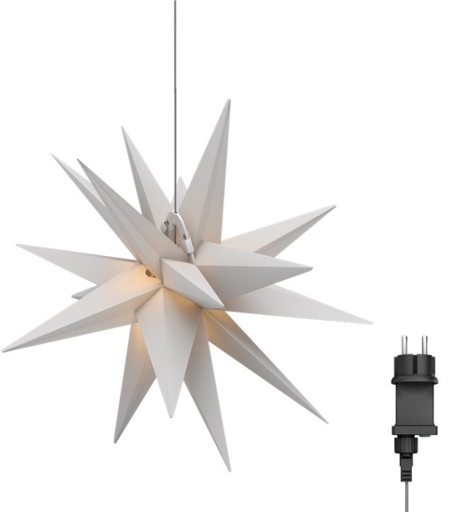 Goobay LED kerstster 3D, Ø 56 cm, buiten transformator 4,5 V met timer en 18 punten, warm wit (3000 K), van weerbestendig kunststof (IP44), kabel 9,5 m in de groep HOME ELECTRONICS / Verlichting / Kerstverlichting bij TP E-commerce Nordic AB (C40232)