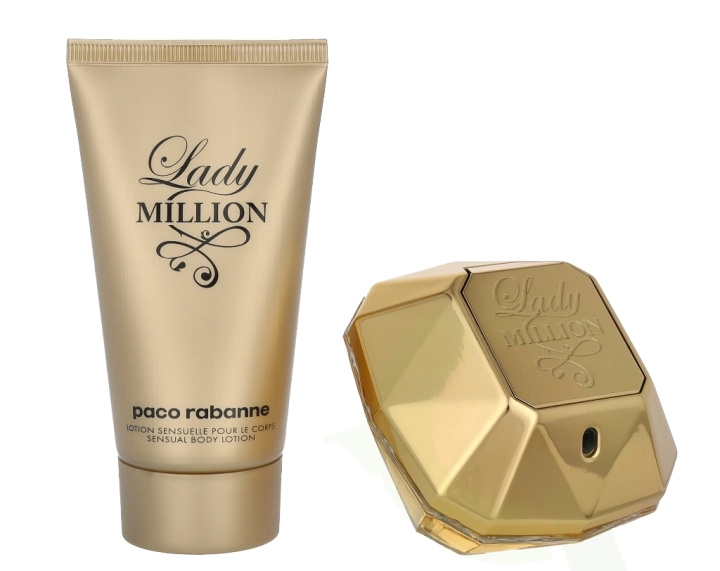 Paco Rabanne Lady Million Giftset 125 ml, Edp Spray 50ml/Body Lotion 75ml in de groep BEAUTY & HEALTH / Cadeausets / Cadeausets voor haar bij TP E-commerce Nordic AB (C42426)