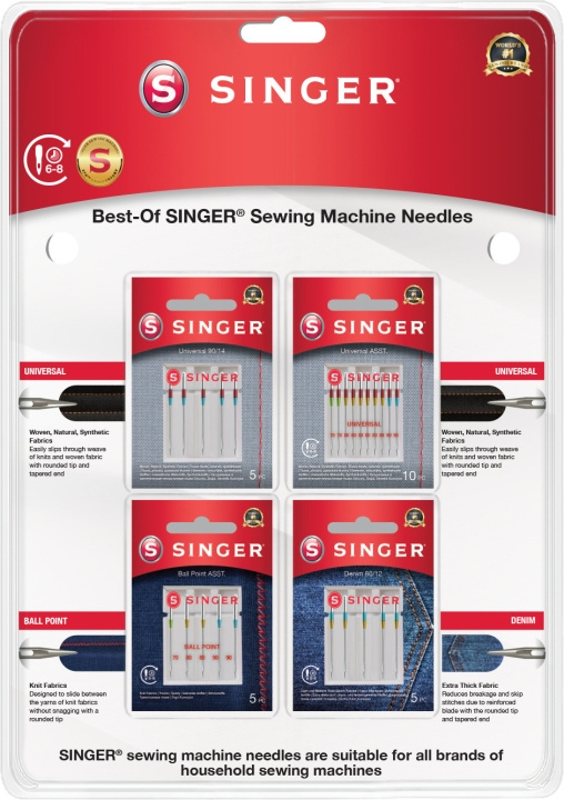 Singer A4 neulalajitelma, 25 kpl in de groep HUISHOUDEN & TUIN / Huishoudelijke apparaten / Naaimachine & Accessoires / Accessoires voor naaimachines bij TP E-commerce Nordic AB (C43771)