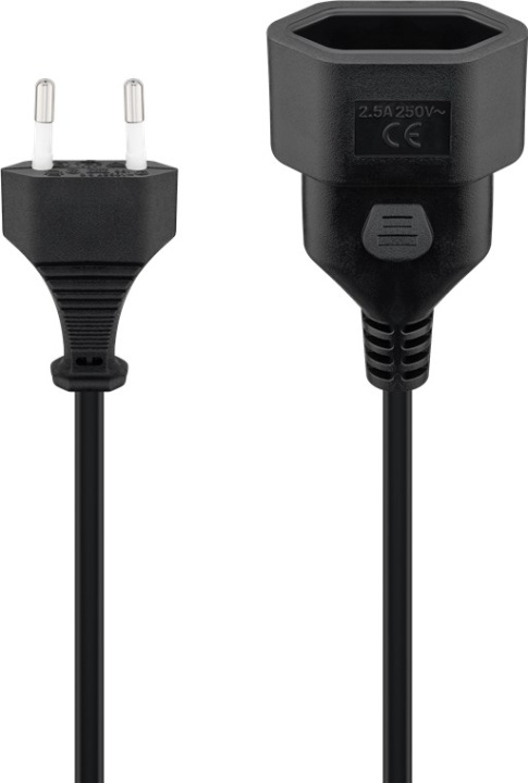 Goobay Förlängningskabel Europlug, 2 m, svart Europlug (typ C, CEE 7/16) > Europeiskt uttag in de groep HUISHOUDEN & TUIN / Elektriciteit & Verlichting / Verlengkabels bij TP E-commerce Nordic AB (C44116)