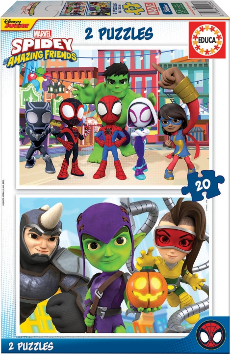 Educa Spidey & His Amazing Friends-pussel, 2x20 bitar in de groep SPEELGOED, KINDER- & BABYPRODUCTEN / Speelgoed / Puzzels bij TP E-commerce Nordic AB (C46900)