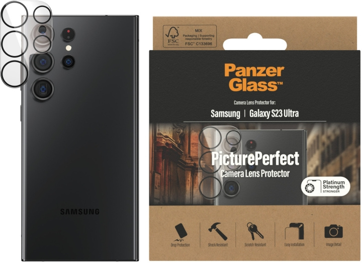 PanzerGlass PicturePerfect kameralinsskydd, Samsung Galaxy S23 Ultra in de groep SMARTPHONE & TABLETS / Mobielbescherming / Samsung bij TP E-commerce Nordic AB (C47917)